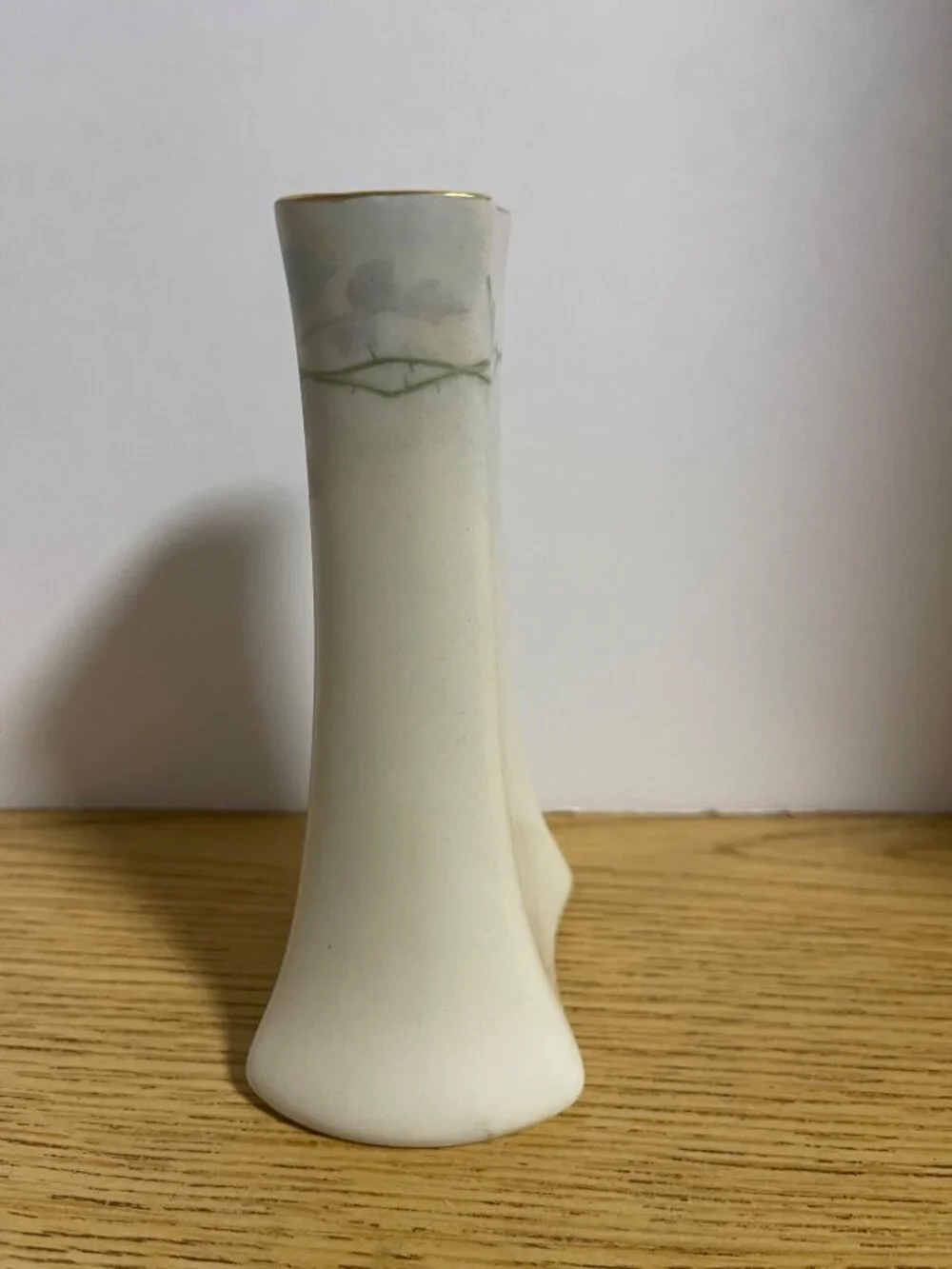 Pirkenhammer Hand Painted Porcelain Hat Pin Vase Gotham Pink Rose Vintage 1920s